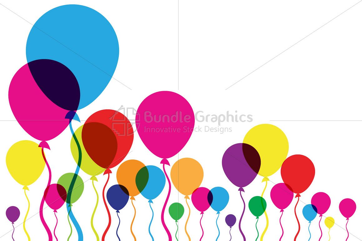 Transparent Colorful Balloons - Minimal Background example image 1