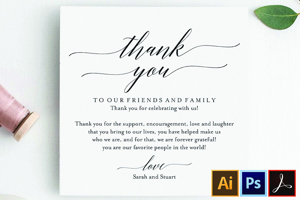 Wedding Thank You Card Thank You Printable Wedding Table 355768 