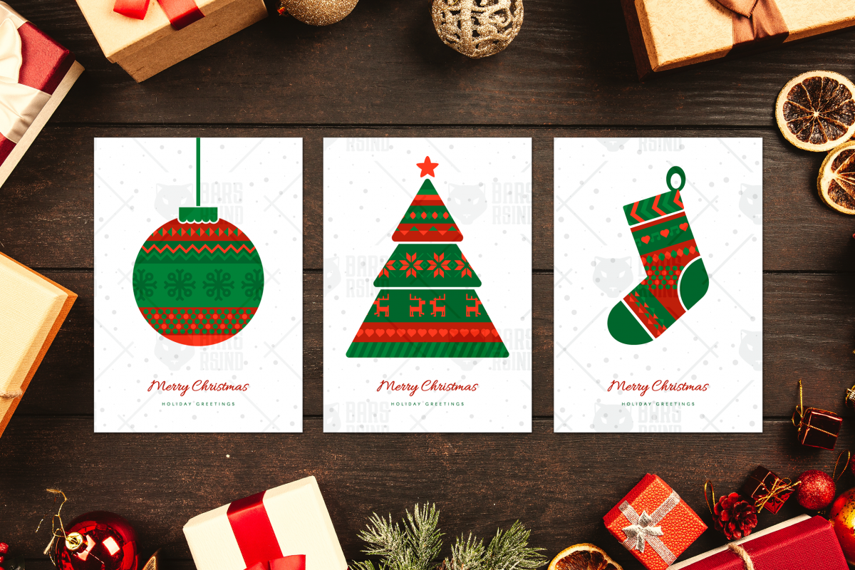 Norwegian Christmas Greeting Cards Set example image 1