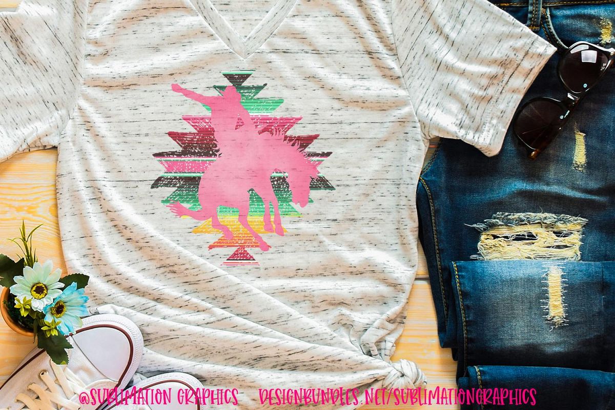 Serape Tribal Bucking Horse Sublimation Digital Download example image 1