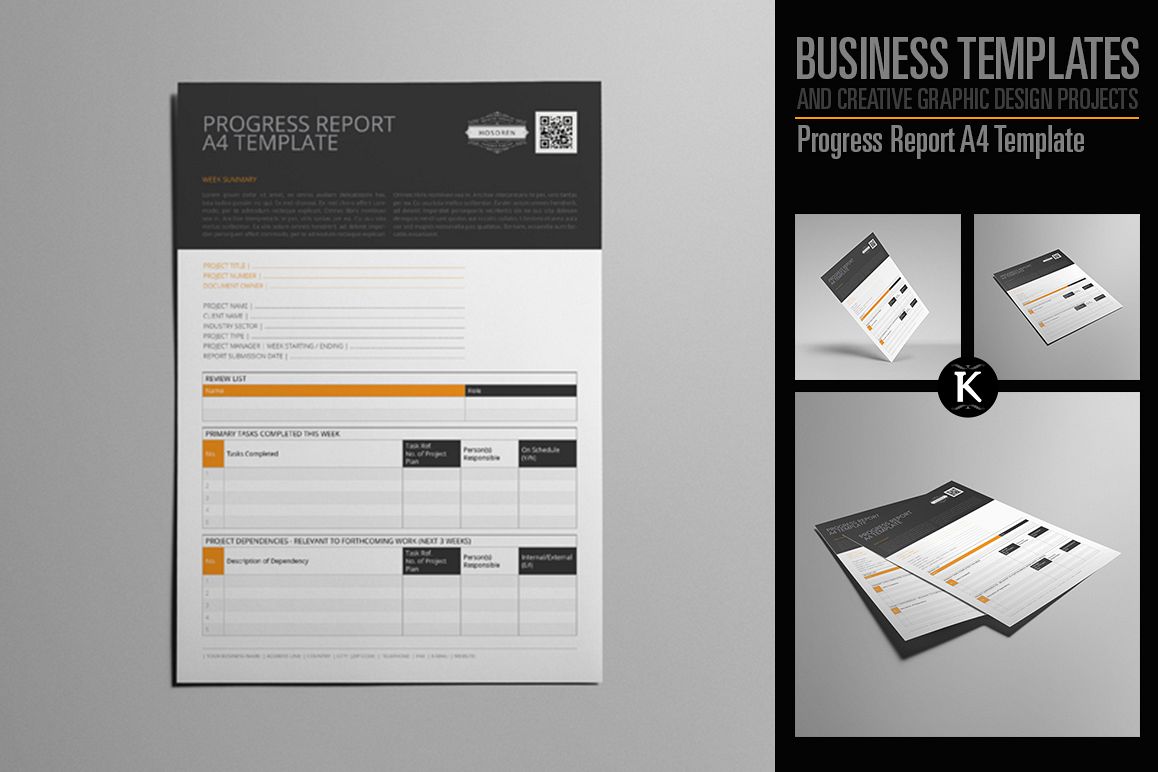 Progress Report A4 Template example image 1