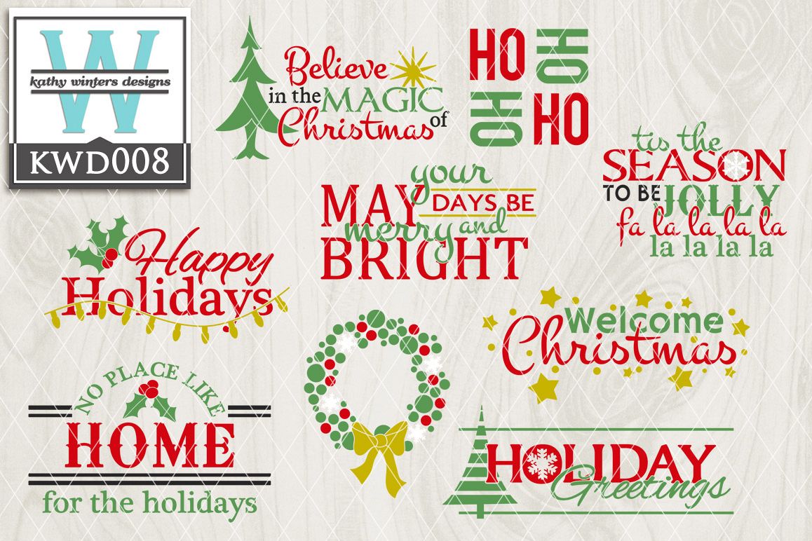 Christmas Cutting Files KWD008 example image 1