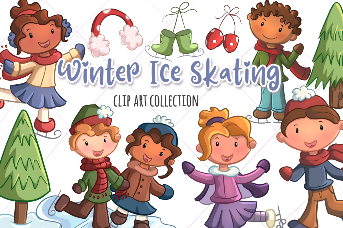 Winter Ice Skating Illustrations example image 1