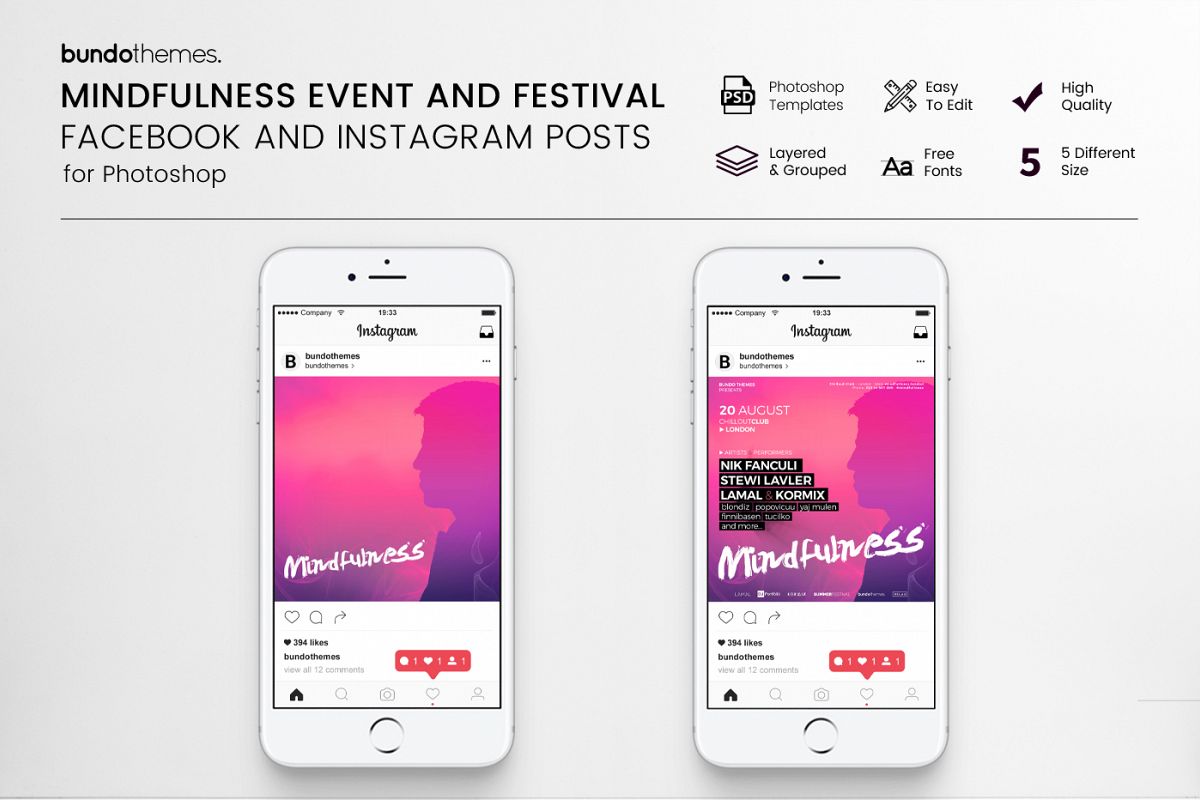 Mindfulness Event and Festival Social Media Pack example image 1