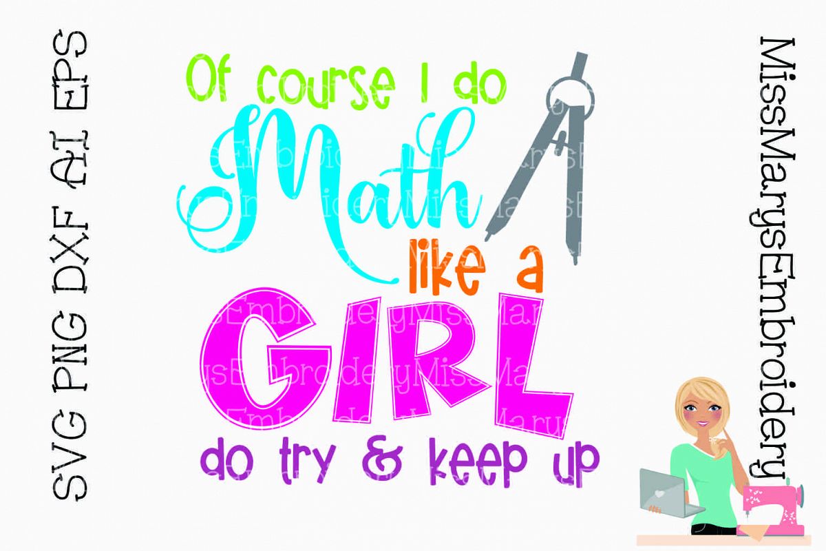 Math Like A Girl SVG Cutting File PNG DXF AI EPS example image 1
