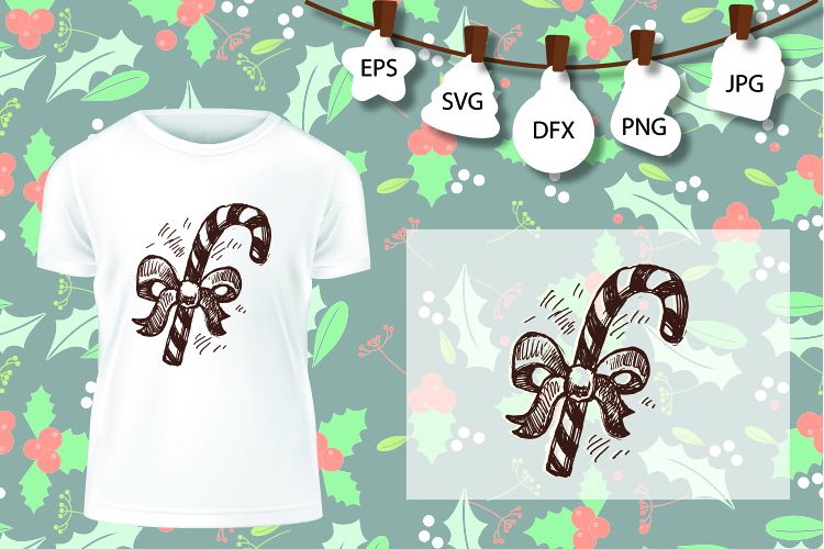 Candy canes sweets Christmas winter holiday magic SVG example image 1