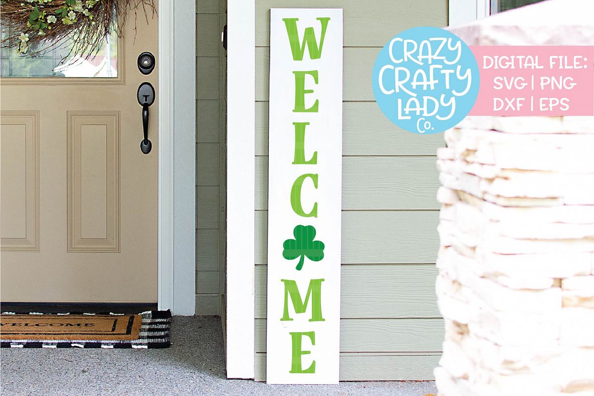 Welcome St. Patrick's Porch Sign SVG DXF EPS PNG Cut File example image 1