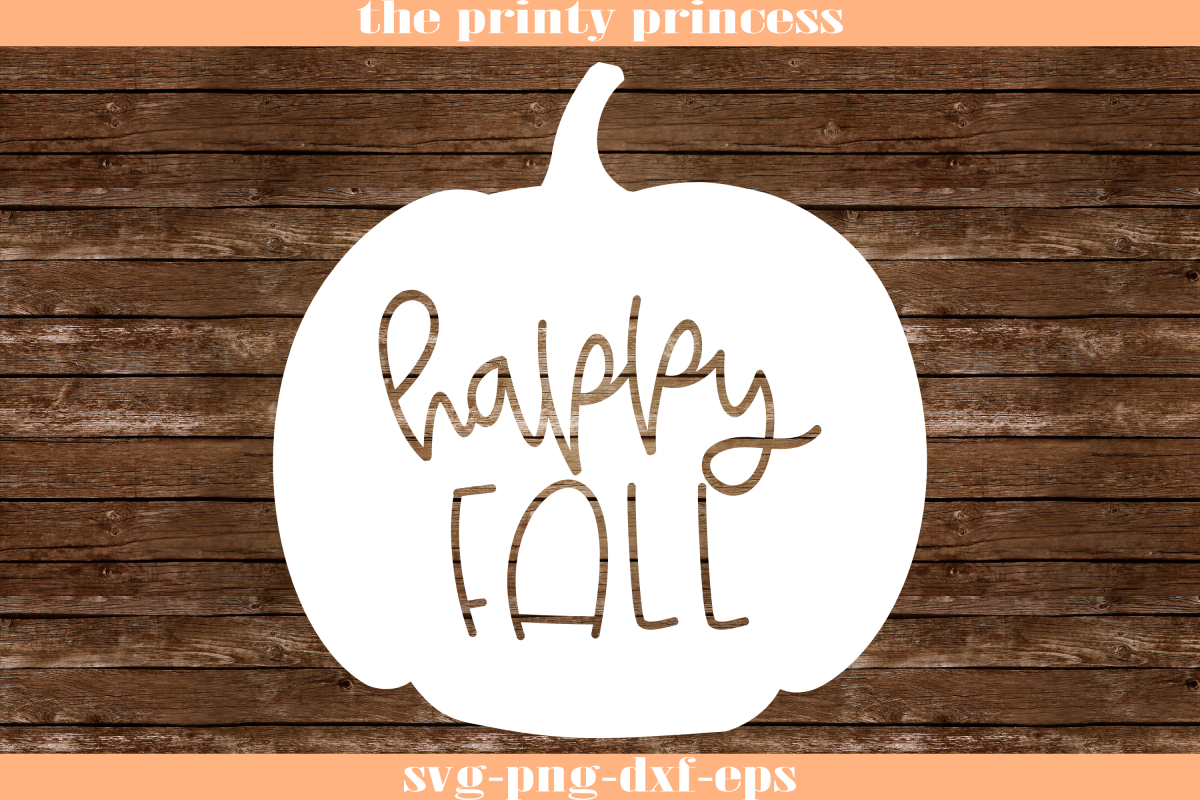 Happy Fall svg, Autumn svg, Pumpkin svg design file example image 1