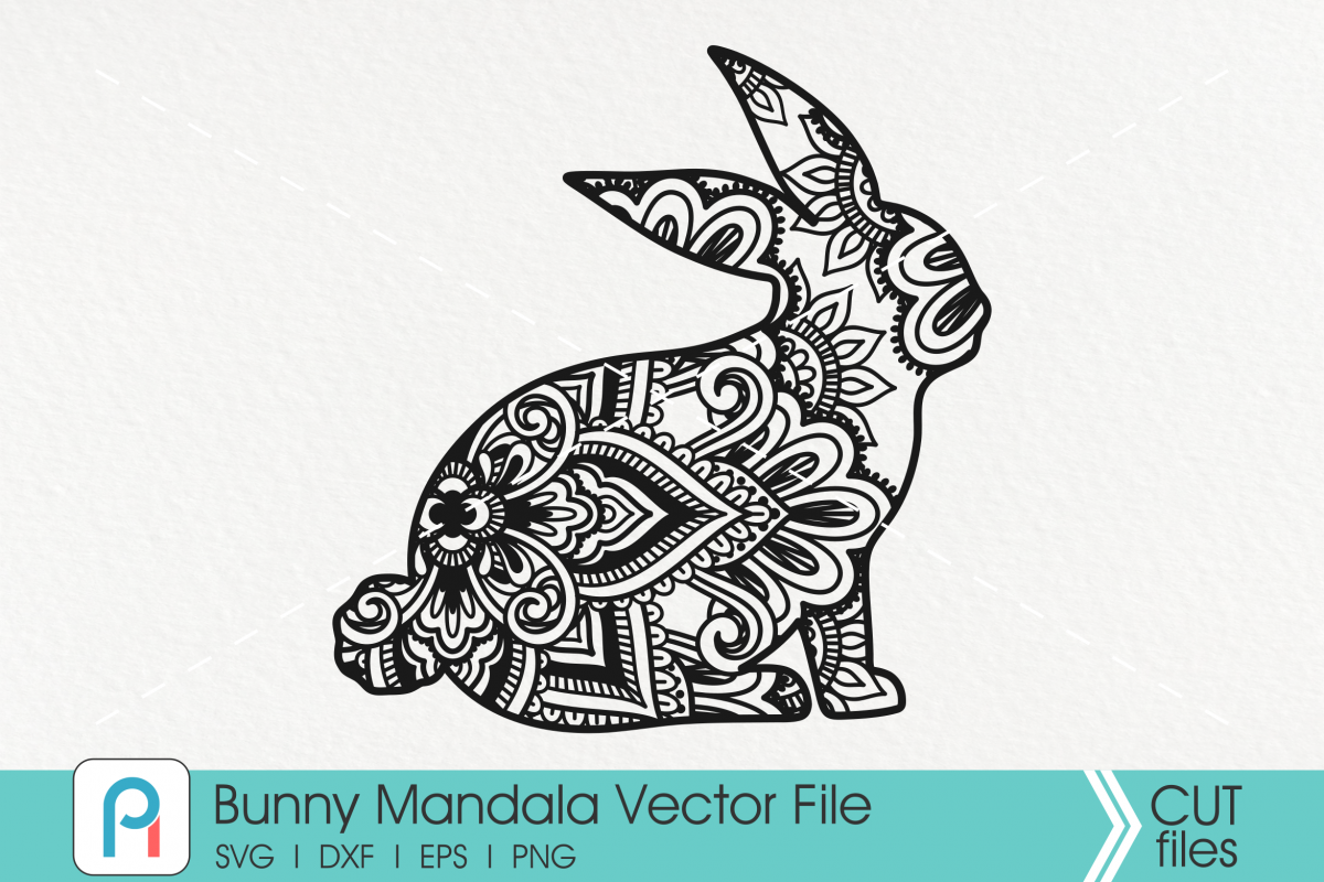 Bunny Svg, Bunny Mandala Svg, Easter Bunny Svg, Easter Svg example image 1