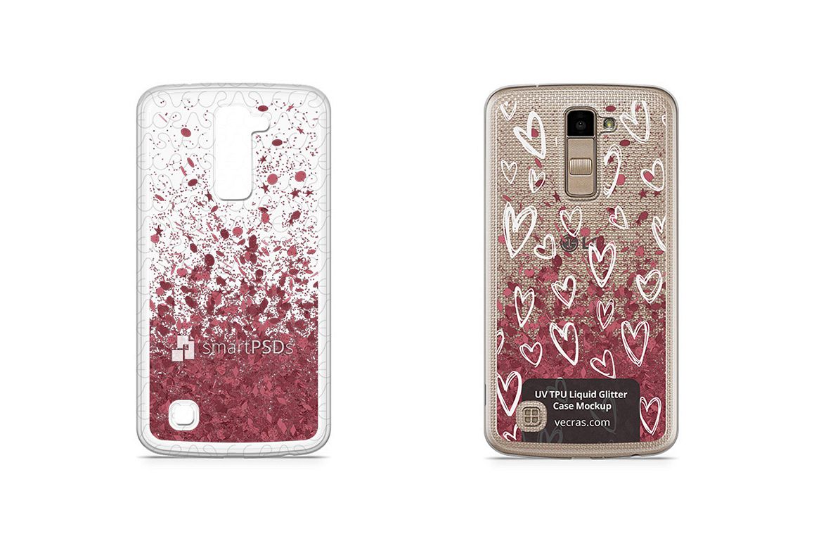 LG K10 UV TPU Liquid Glitter Case Design Mock-up example image 1