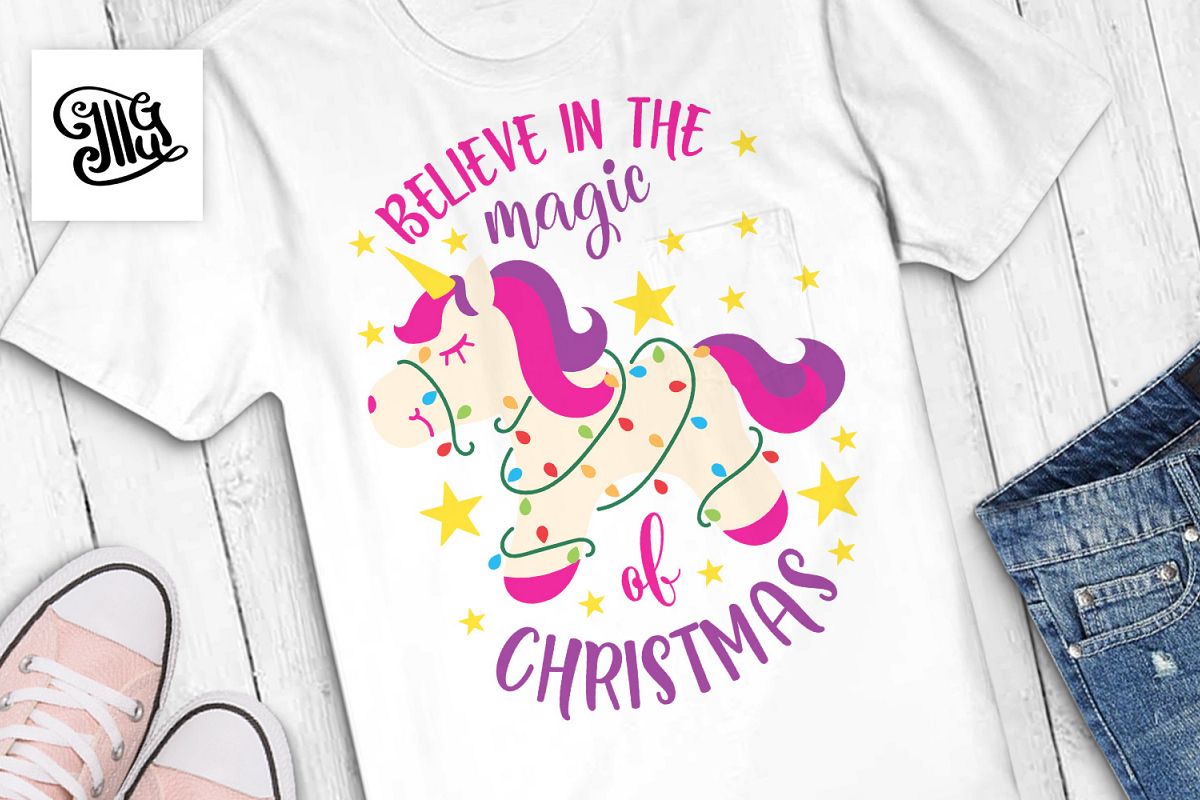 Believe in the magic of Christmas - unicorn example image 1