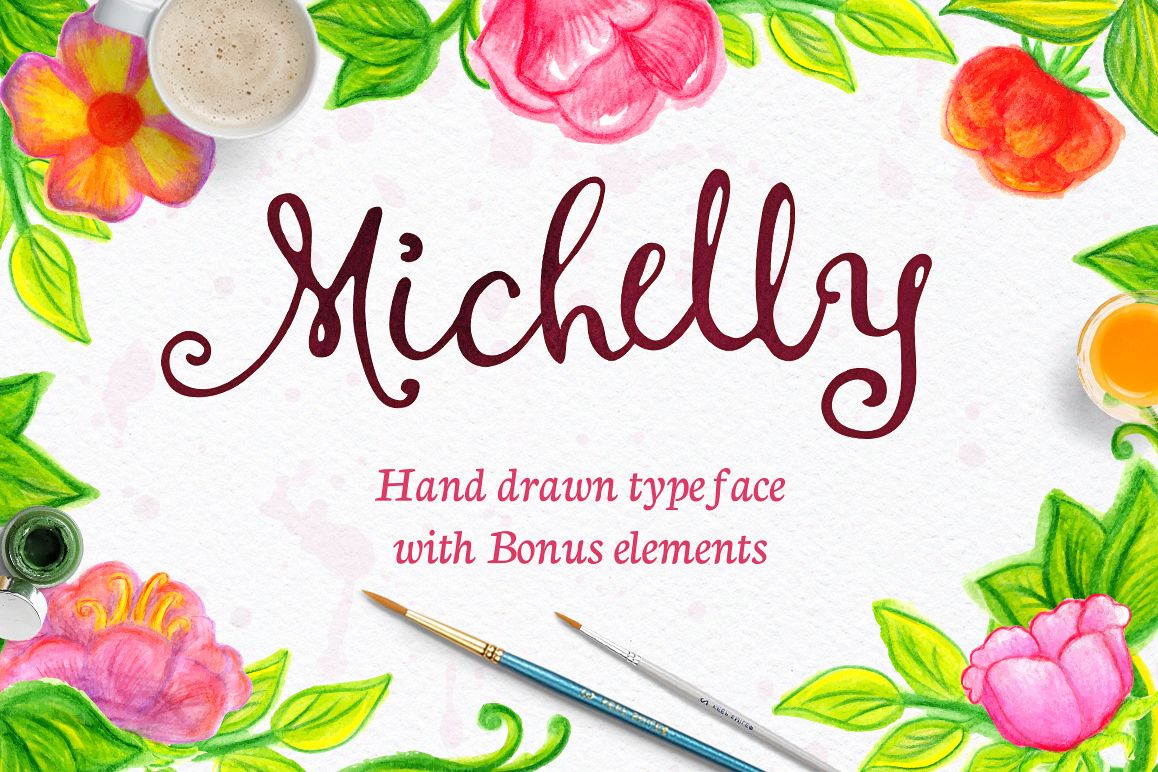 Michelly typeface with elements! example image 1