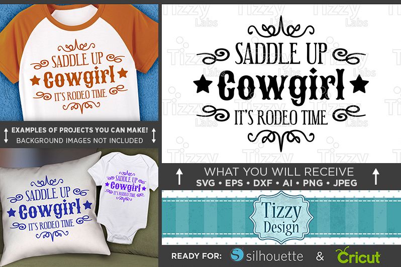 Saddle Up Cowgirl It's Rodeo Time SVG - Cute Shirt - 1088 example image 1