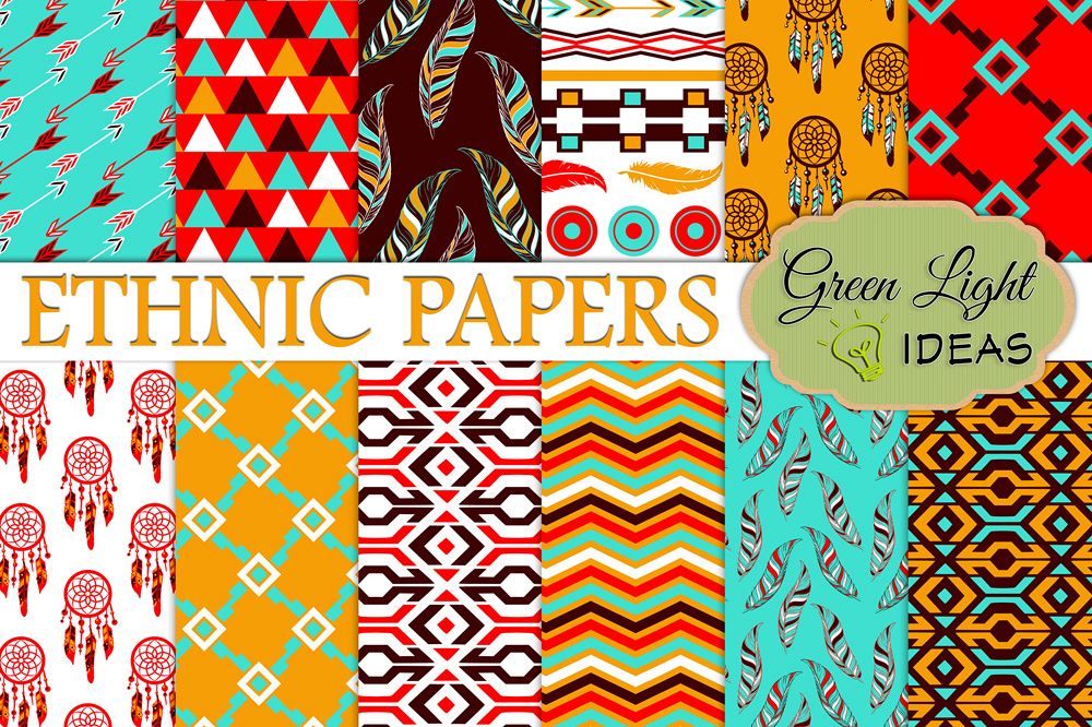 Ethnic Digital Papers example image 1