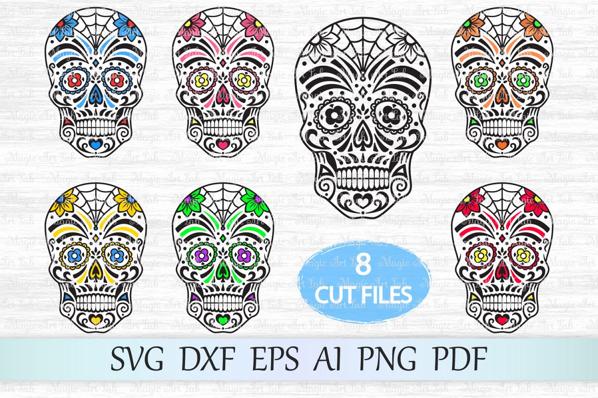 Sugar Skull Svg, Day Of The Dead Svg, Halloween Svg, Clipart