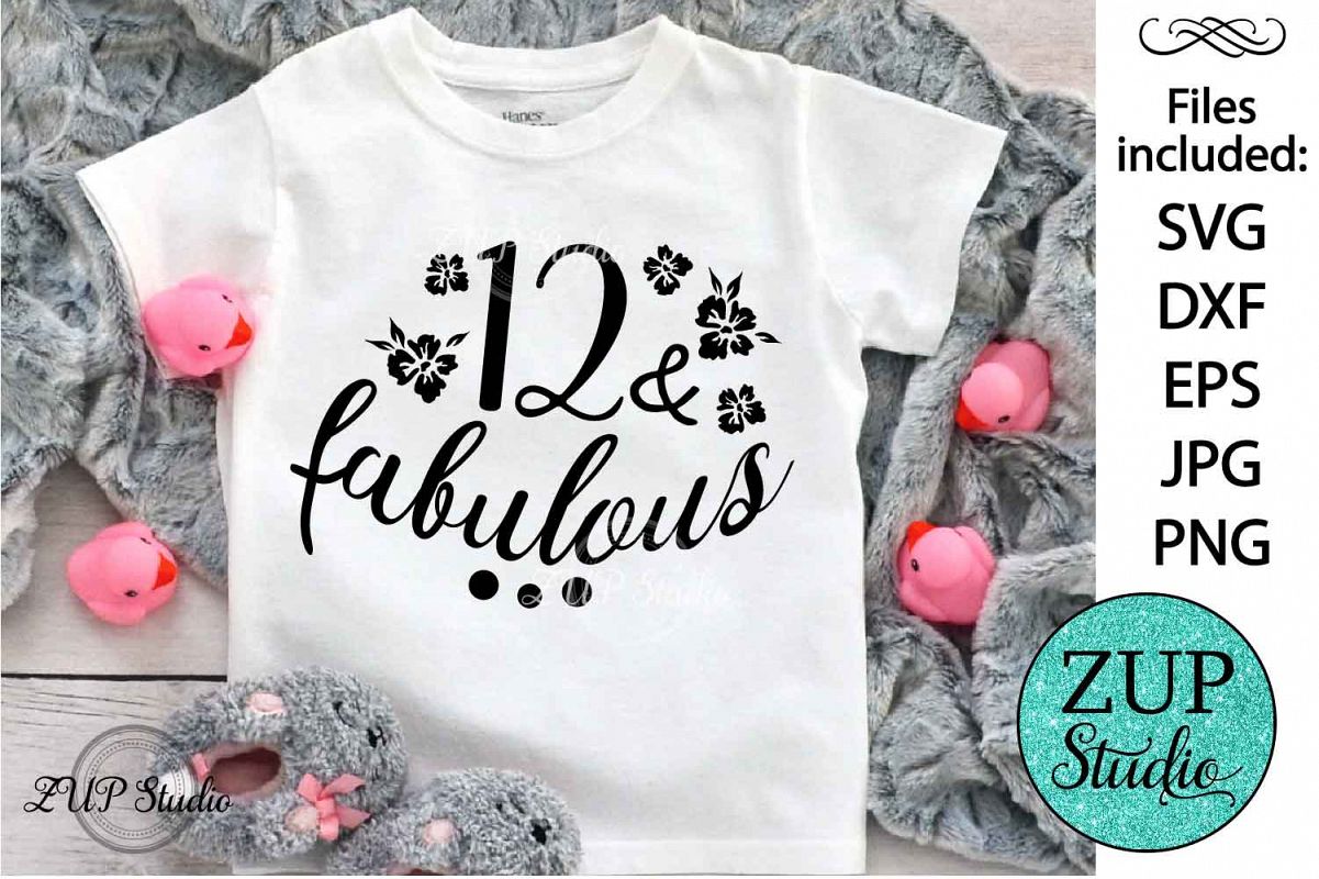 Twelve and fabulous Digital Cutting files file 139 example image 1