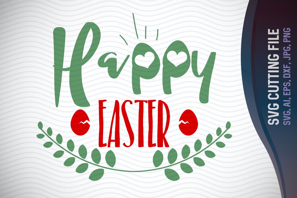 Happy Easter SVG, Easter Eggs SVG, Happy Easter, three Easter eggs, Cricut Cut Files, Svg Files example image 1