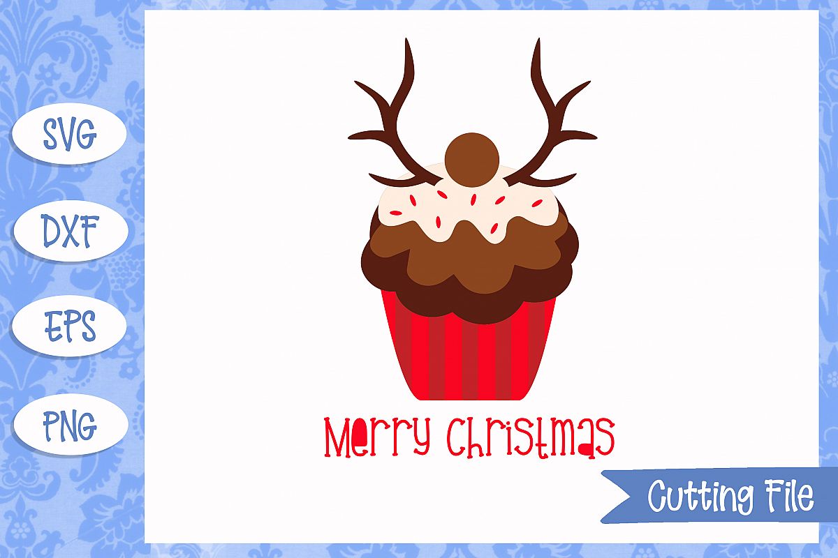 Reindeer cupcake cut File example image 1