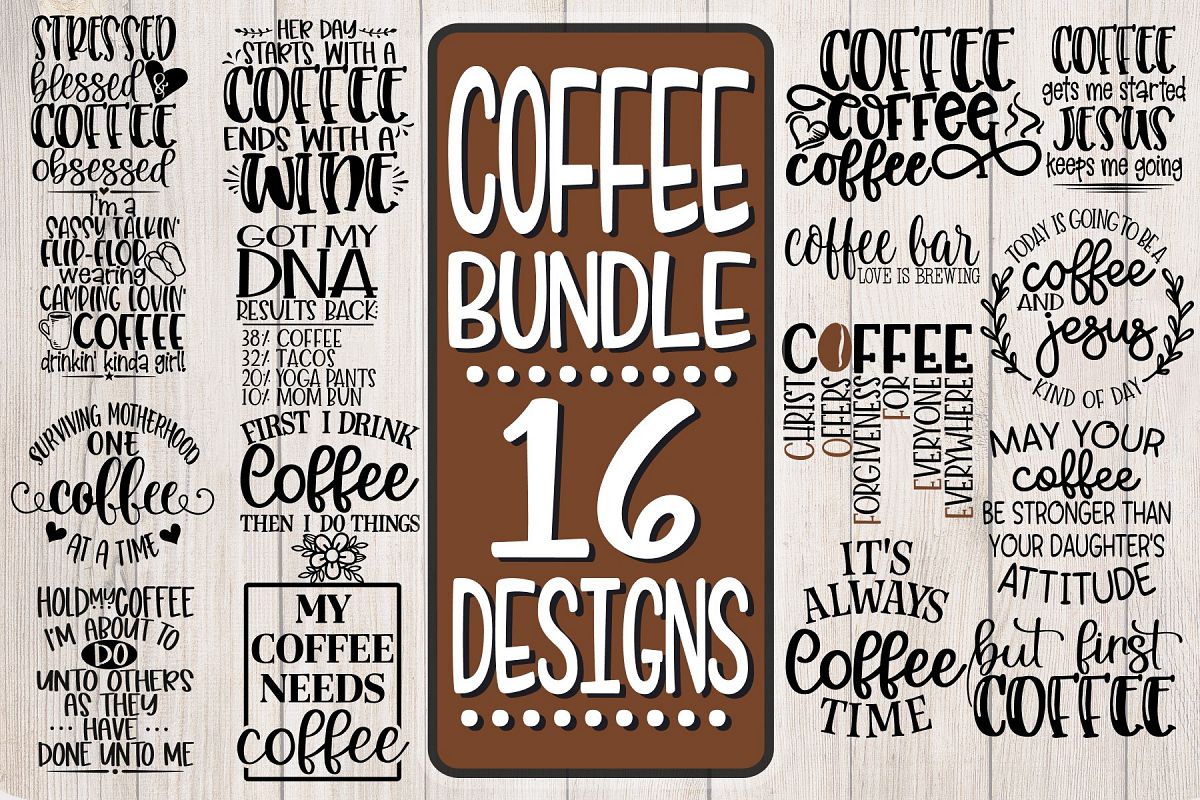 Download Coffee Bundle 16 Designs Svg Png Eps Dxf