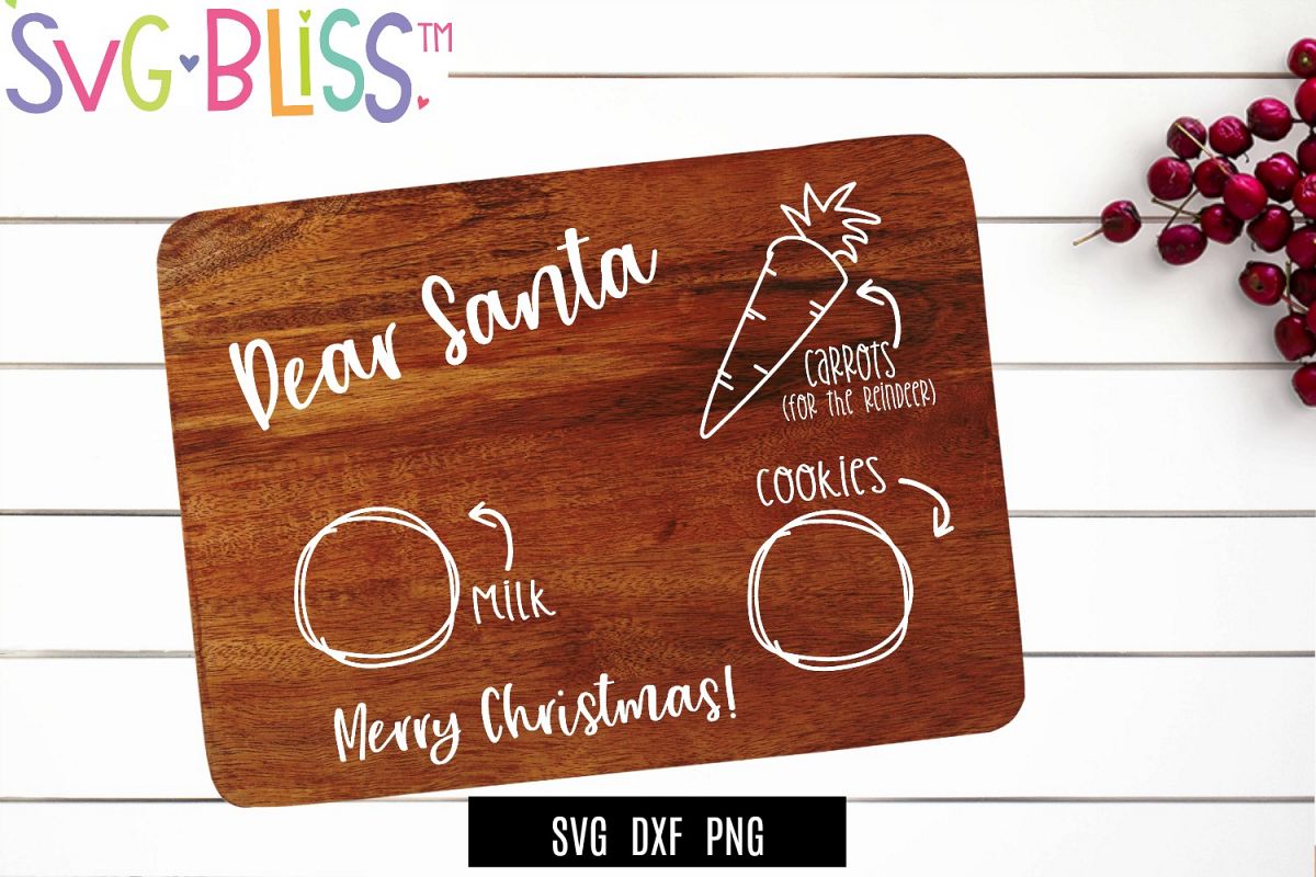 Cookies For Santa Board SVG Cut File- Christmas Holiday SVG example image 1
