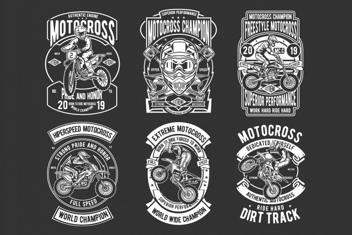 Motocross Badges Logo Pack