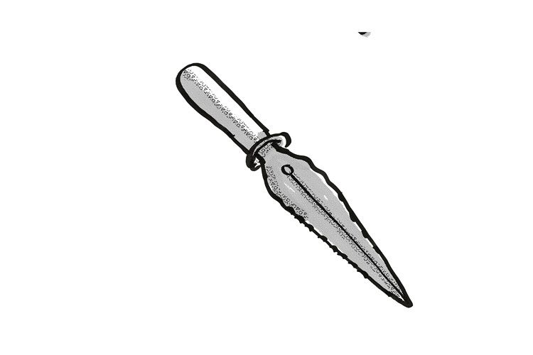 dandelion remover digger Garden Tool Cartoon Retro Drawing example image 1