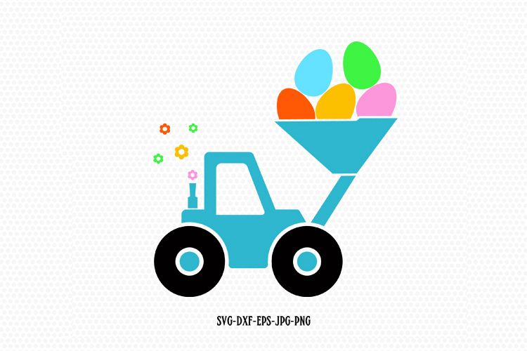 Easter bulldozer Svg example image 1