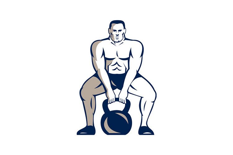 Athlete Weightlifter Lifting Kettlebell Retro example image 1