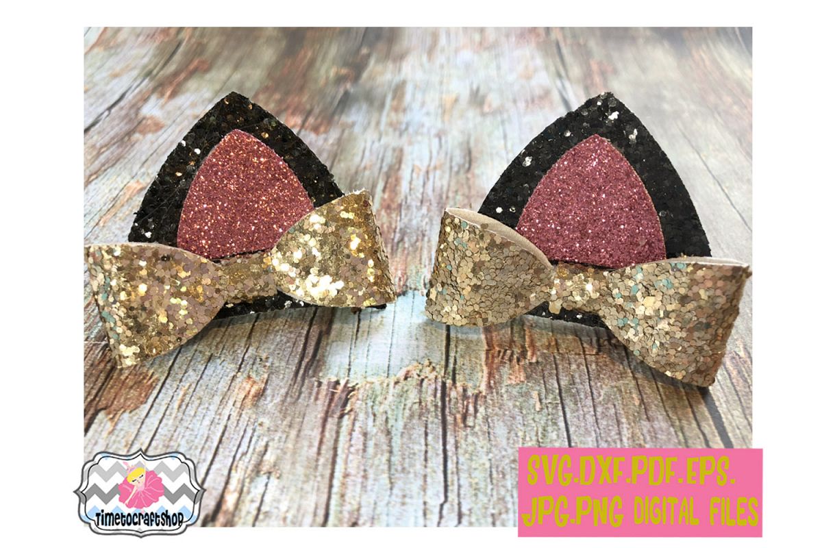 Cat Ears Hair bow Template. example image 1