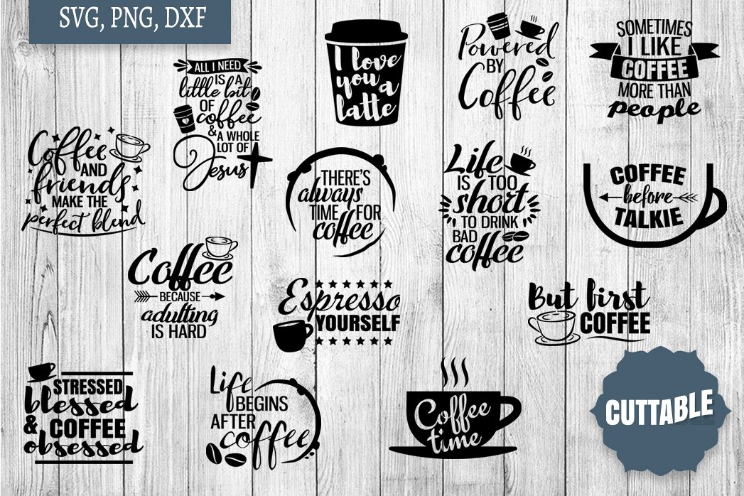 Coffee SVG Bundle, Coffee Cut Files, Coffee SVG quotes example image 1
