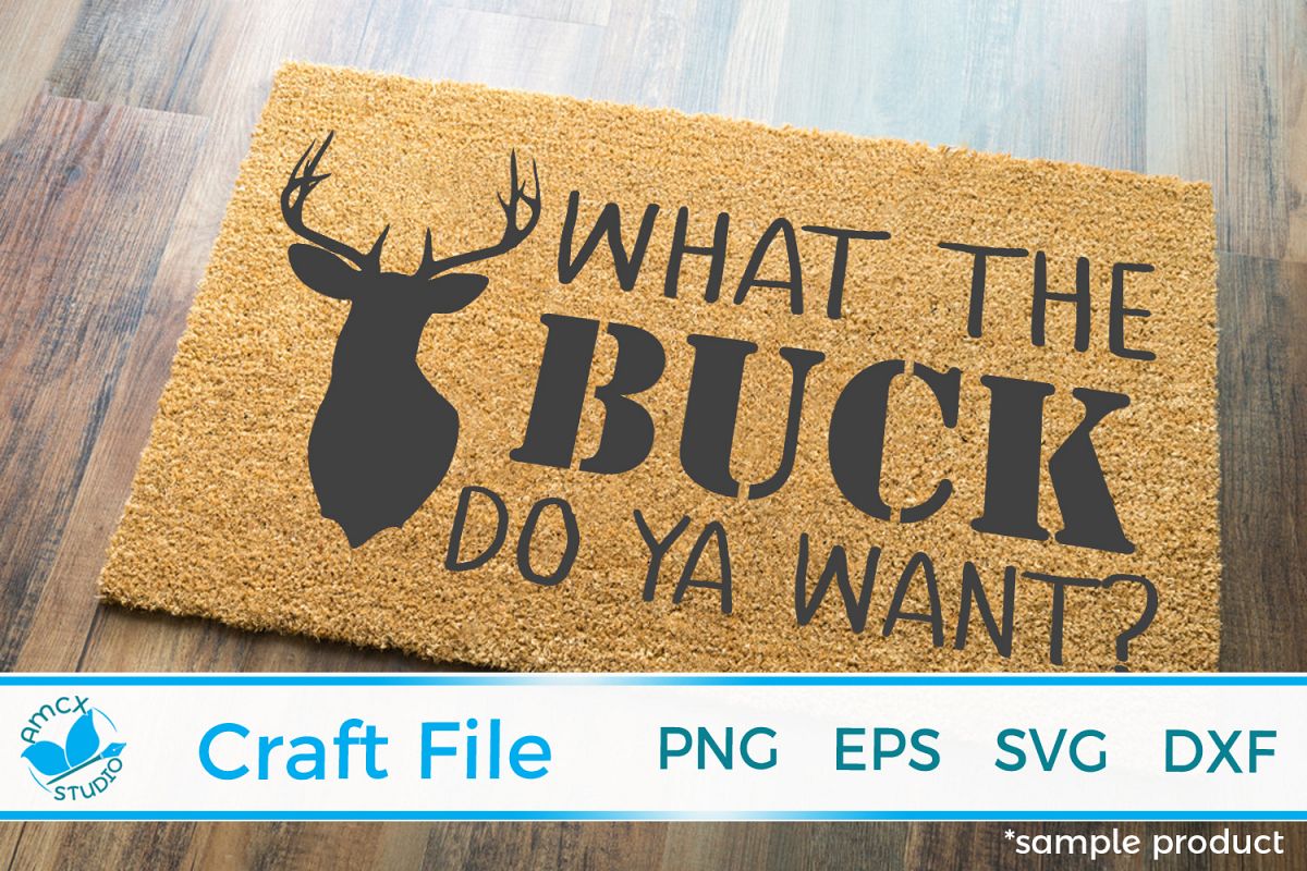 Deer Head Front Doormat SVG example image 1