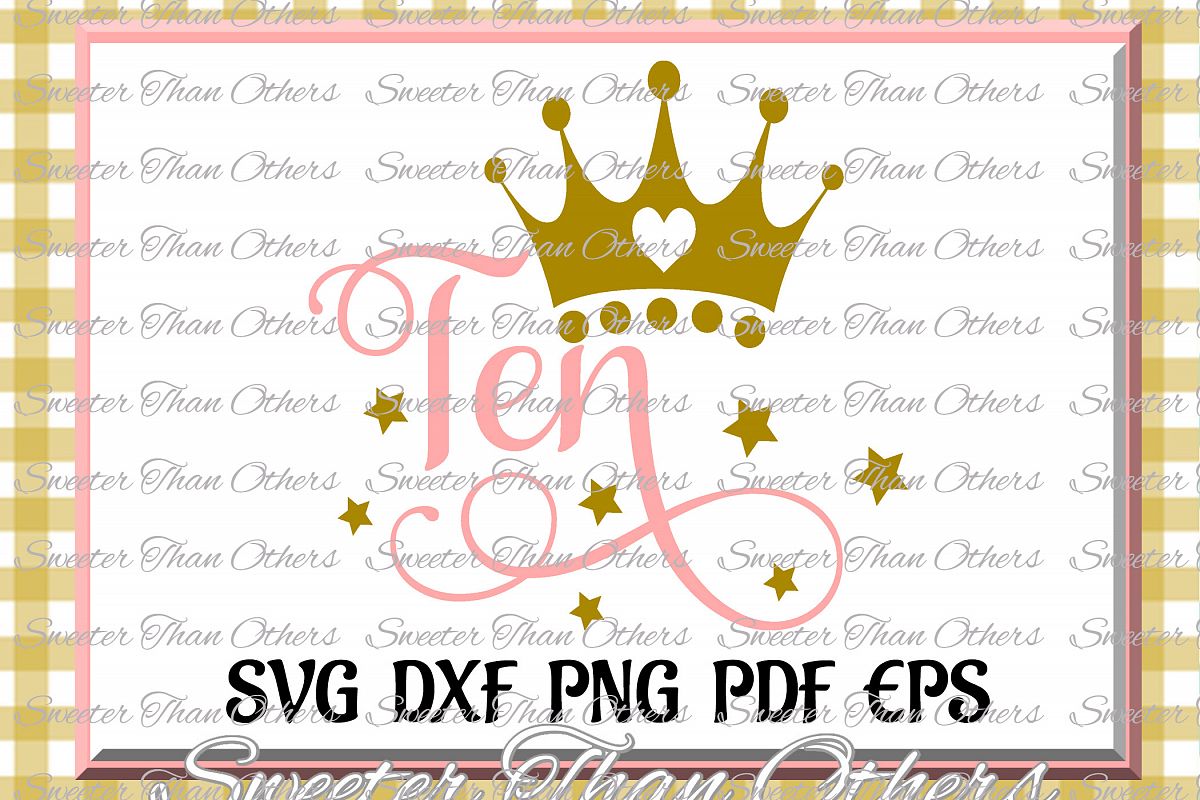 Tenth Birthday SVG, 10th Birthday svg example image 1