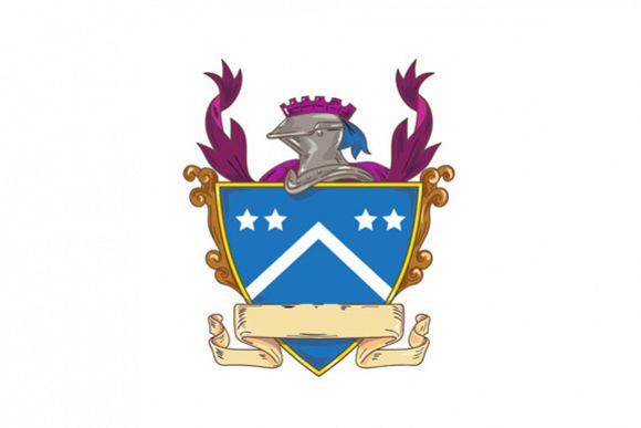 Knight Helmet Star Chevron Drawing example image 1