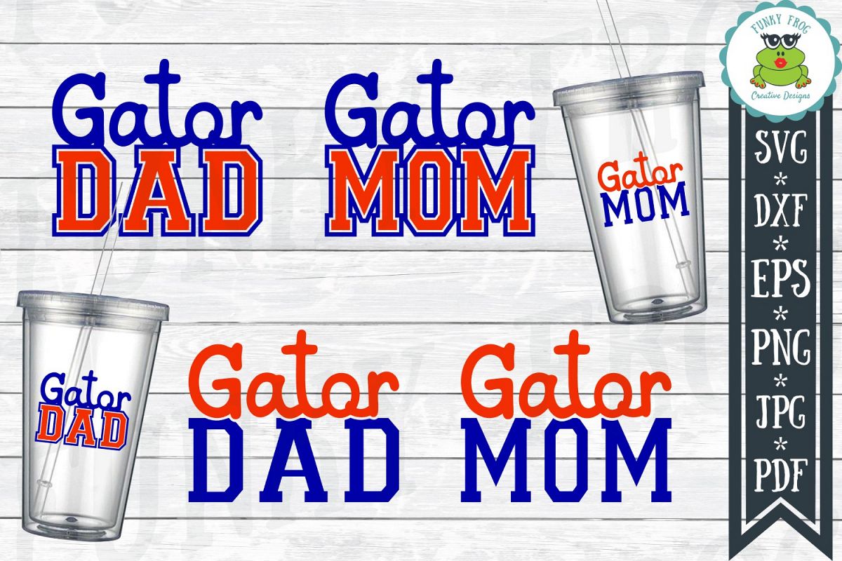 Gator Dad and Gator Mom SVG Cut File for Crafters example image 1