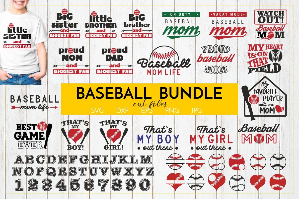 Baseball SVG BUNDLE Cut files SVG DXF EPS PNG Baseball Mom example image 1