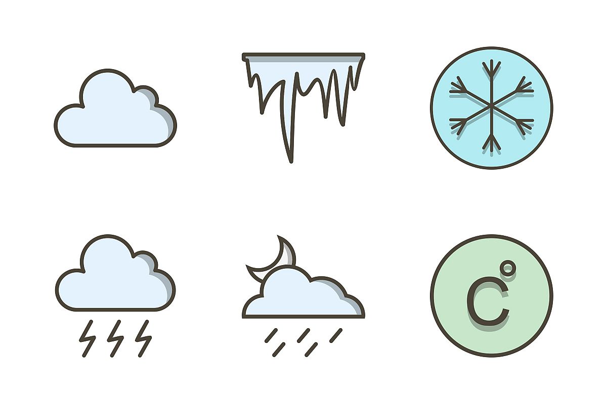 Set Of Weather And Season Icons example image 1