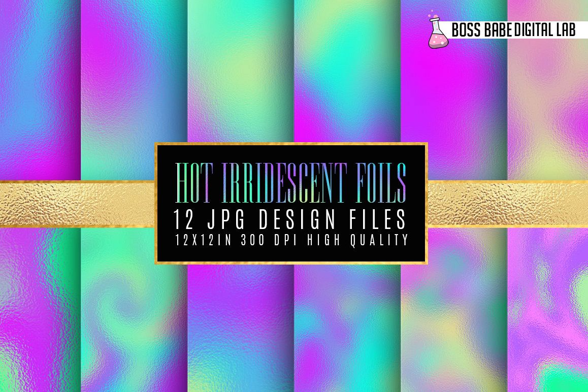 Hot Iridescent Foils digital paper example image 1