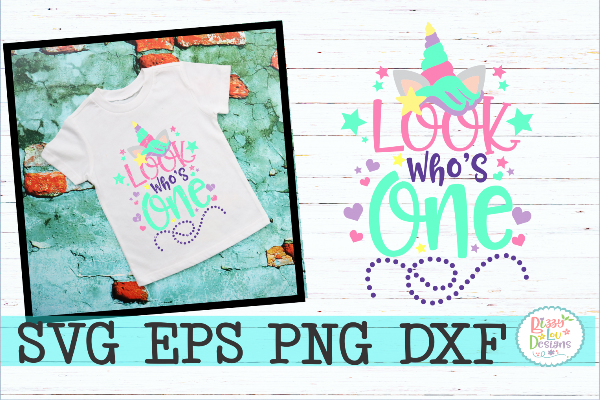 Look who's one SVG DXF EPS PNG cutting file example image 1