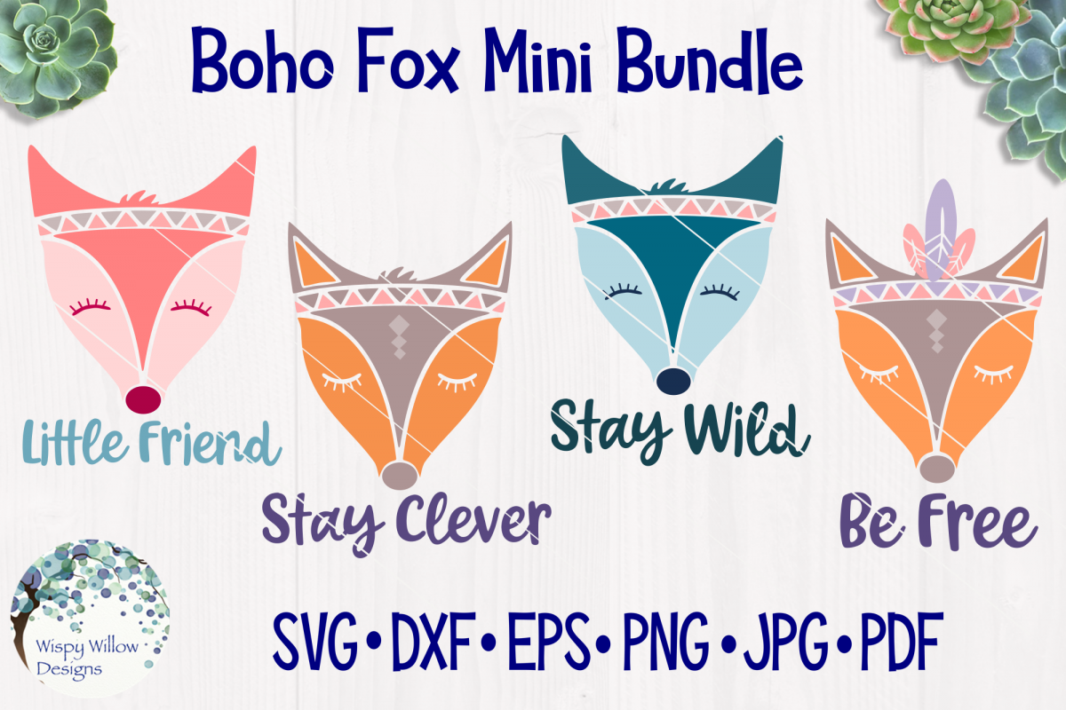 Boho Fox Mini Bundle - SVG Graphics Pack example image 1