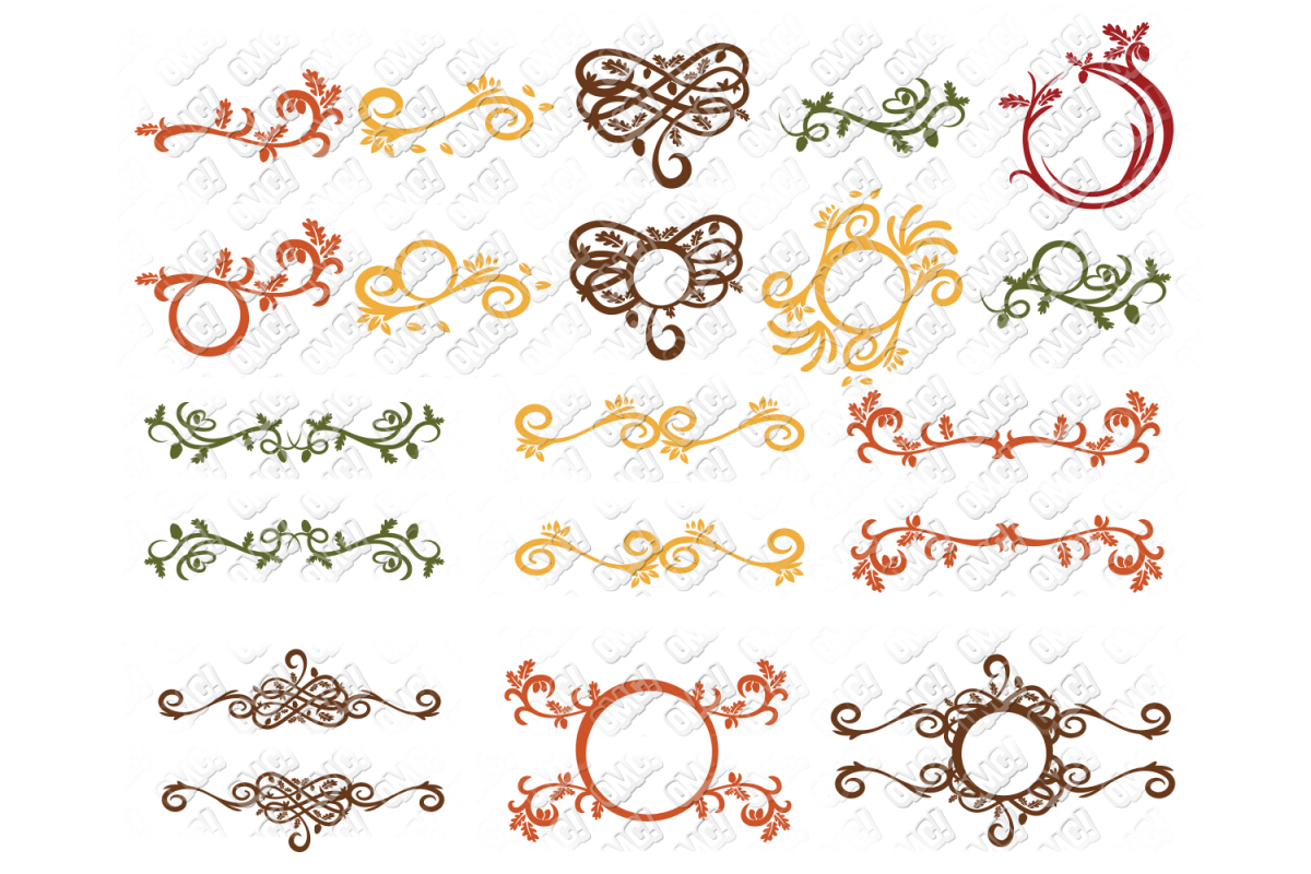 Download Fall Flourish SVG Monogram Border in SVG, DXF, PNG, EPS ...