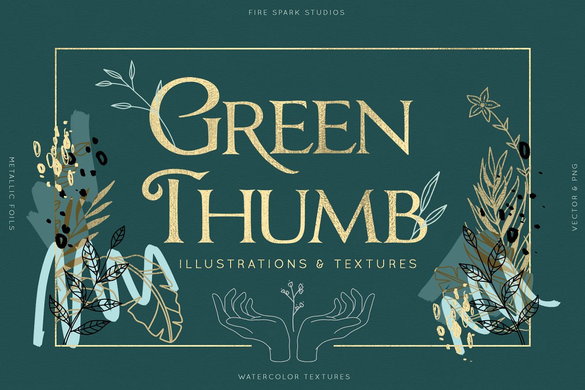 Green Thumb Illustrations & Textures example image 1