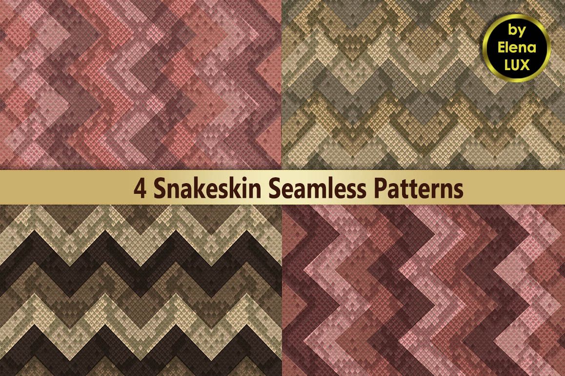 Snakeskin Seamless Patterns Set example image 1