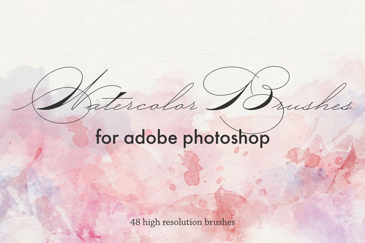 Watercolor Photoshop brush set example image 1