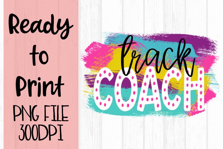 Track Coach Bright Preppy Design Ready to Print example image 1