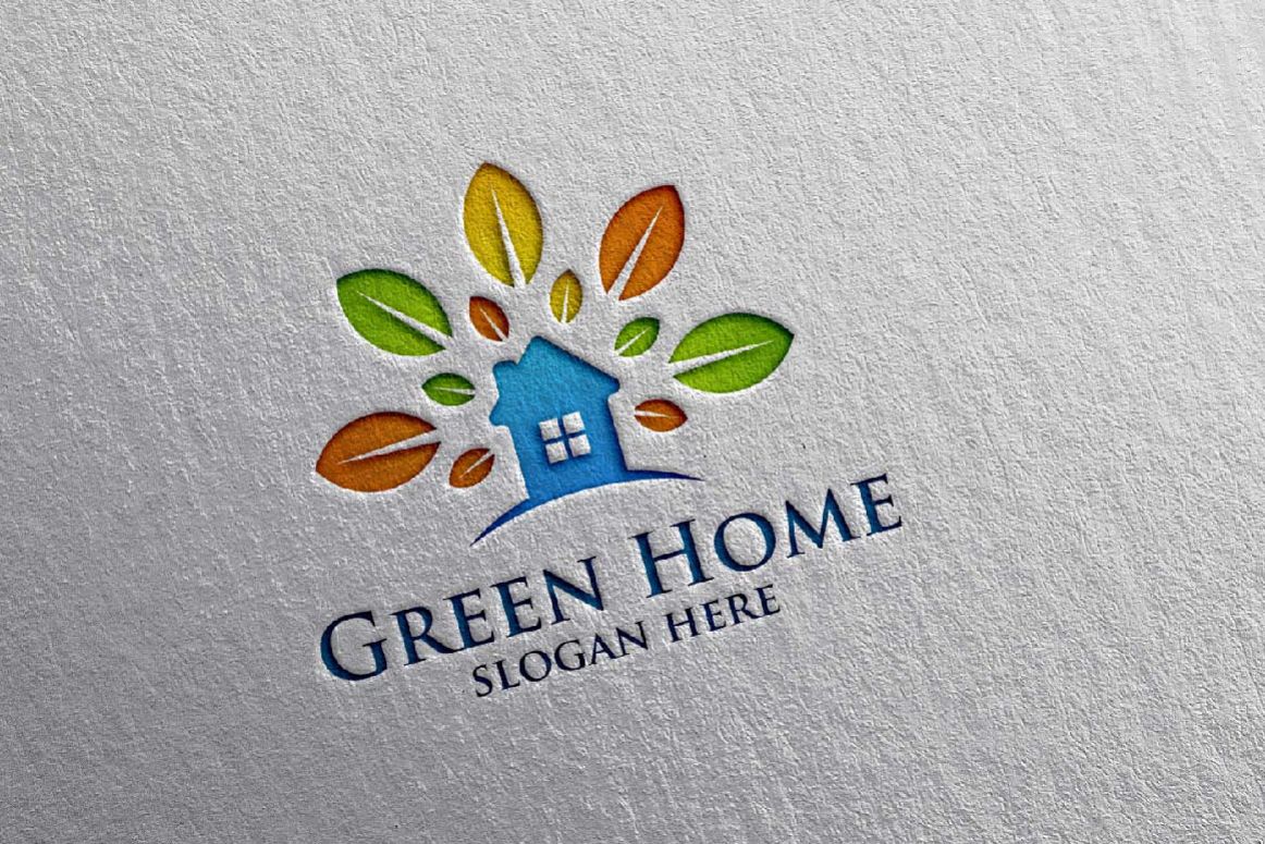 Real estate Logo, Green Home Logo 15 example image 1