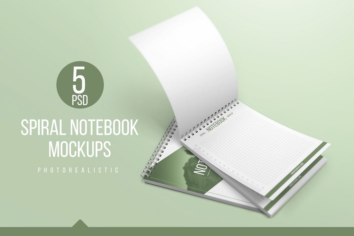 A5 Spiral Notebook Mockups