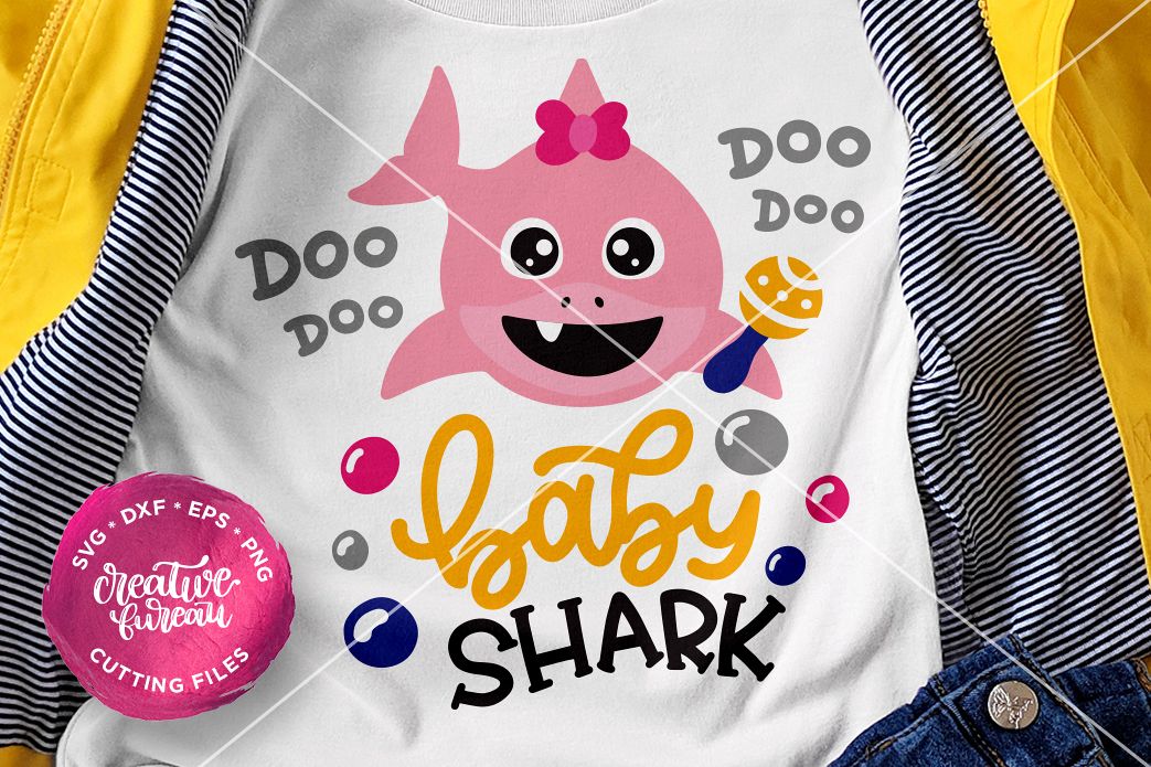 Pink Baby Shark Svg