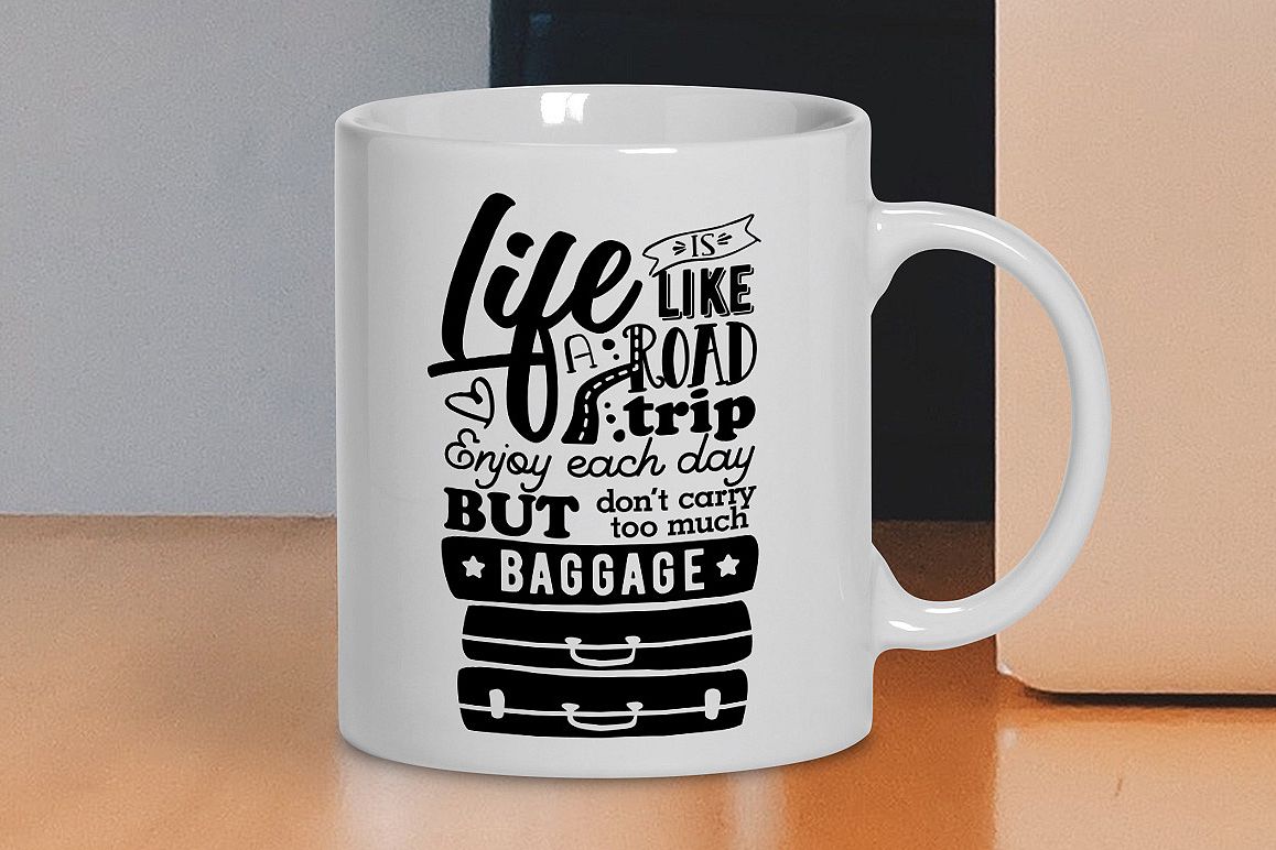 Life is like a Road Trip - Vector Typography Design