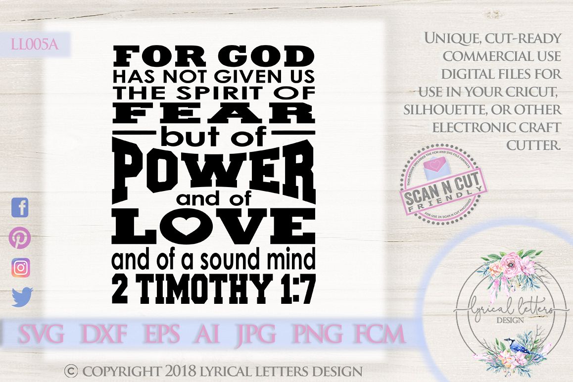 God Has Not Given Us the Spirit of Fear SVG DXF LL005A example image 1