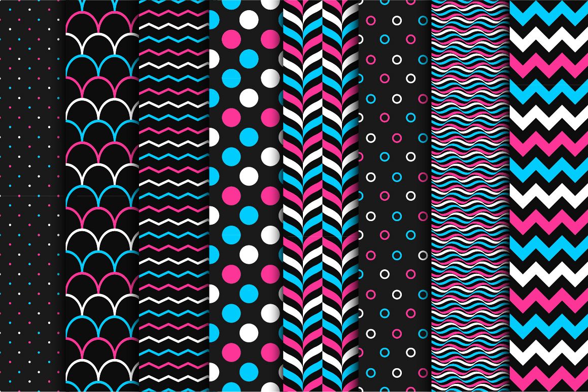 Set of color seamless patterns. example image 1